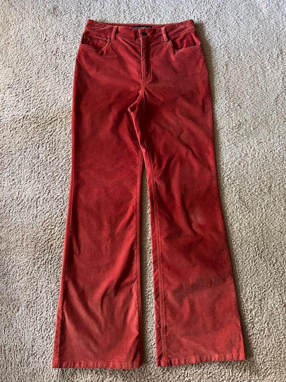 Peruvian Connection Boot Cut Velveteen High Rise Jeans in Picante Sz 4
